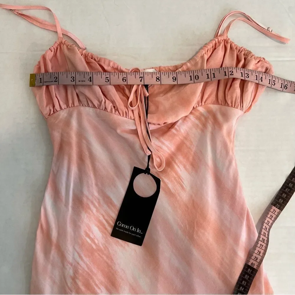 NWT Revolve x Privacy Please Ensenada Mini Dress in Pink & White | Size XS